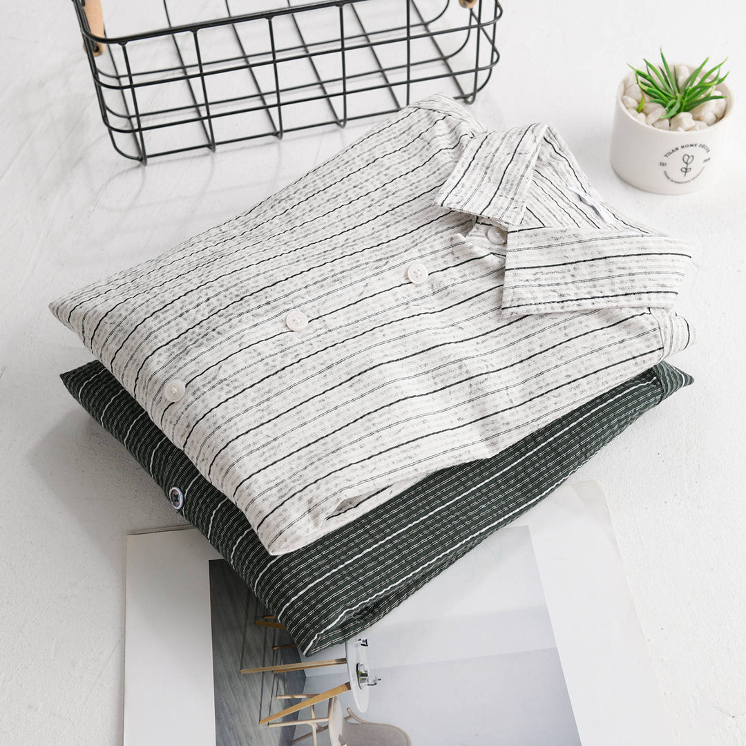 Herren Leichtes Langarm-Hemd mit feiner Nadelstreifenstruktur und Relaxed-Fit Shop Nory