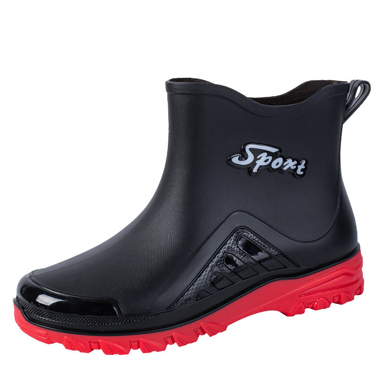 Unisex Kurzschaftige wasserdichte Gummistiefel mit profiliertem Outdoor-Laufsohlen-Design Shop Nory