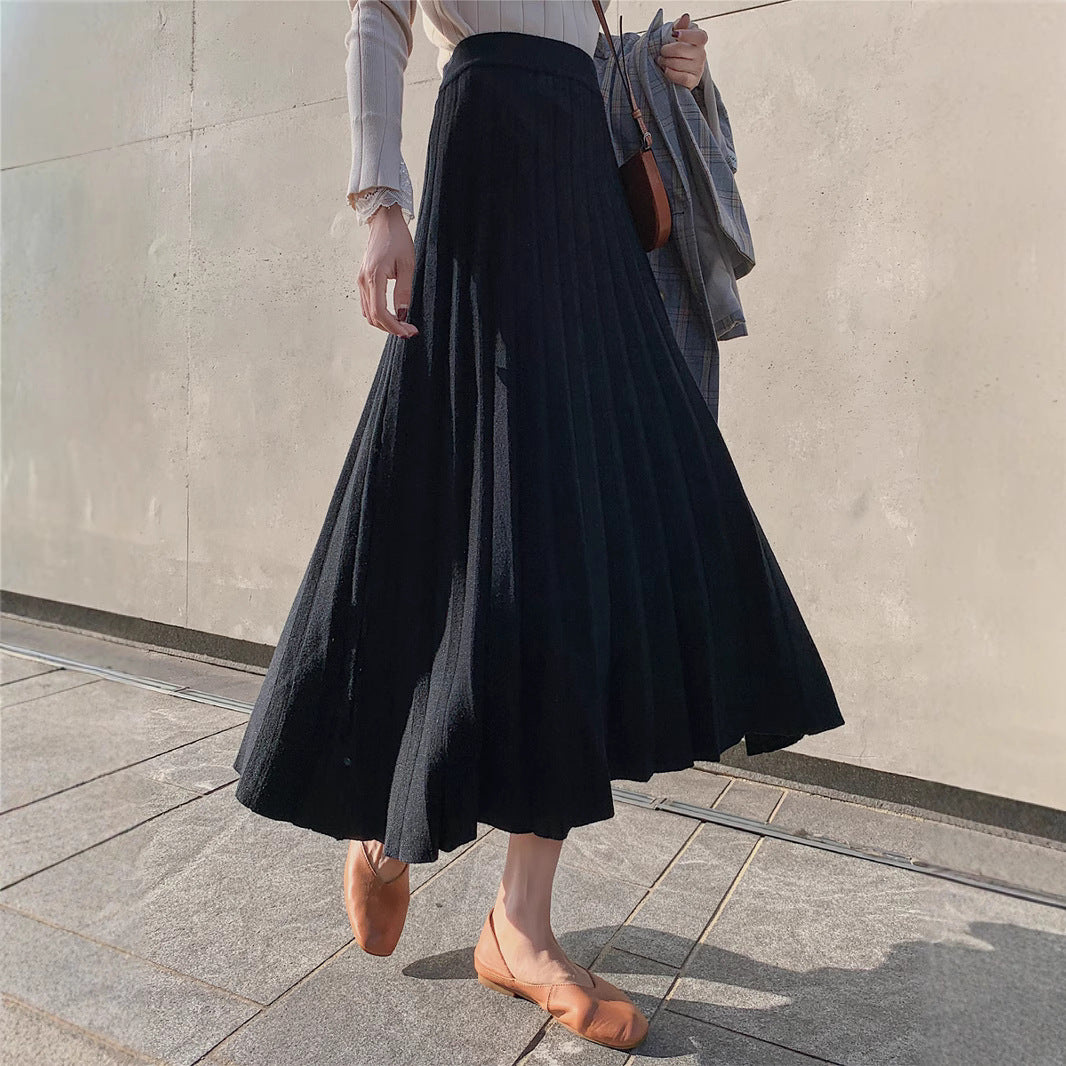 Damen Langer, plissierter Rock aus weichem Material Shop Nory