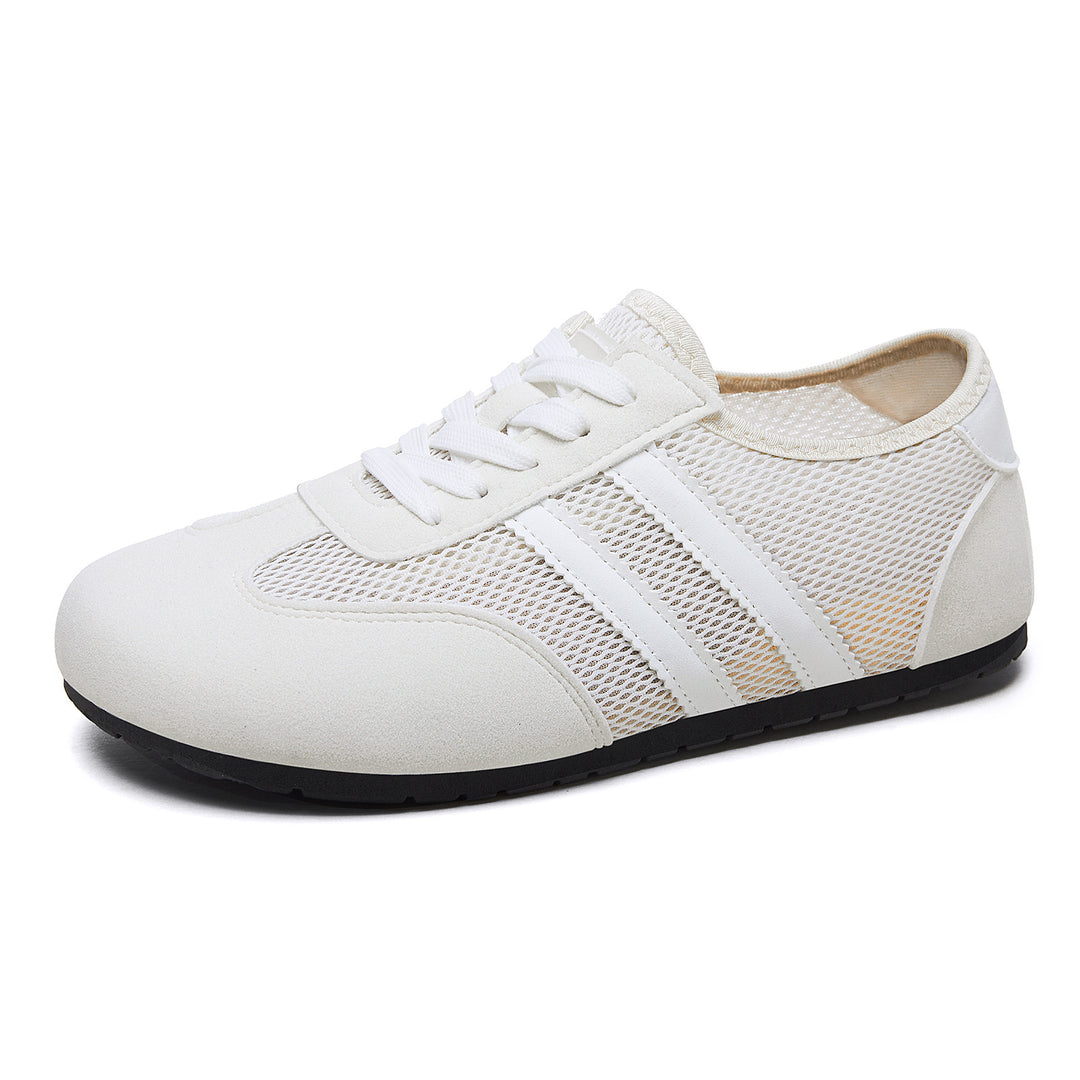 Damen nan retro-sportlicher Low-Top Sneaker mit atmungsaktivem Mesh, Veloursüberzügen und rutschfester Gummilaufsohle Shop Nory