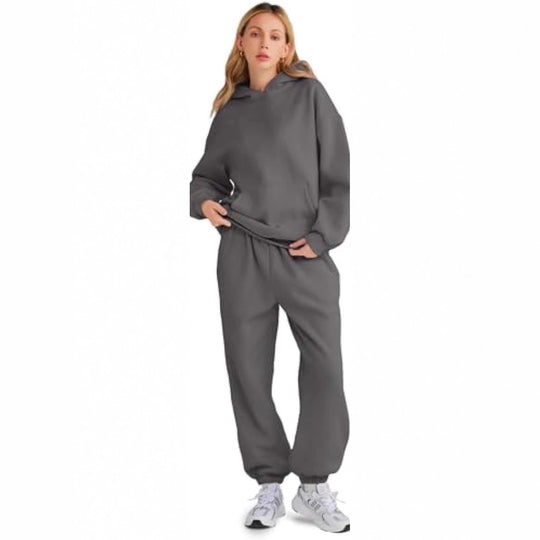 Damen Lässiges Hoodie-Jogging-Set aus French Terry mit Oversize-Kapuzenpullover und hochgeschnittener Jogginghose Shop Nory