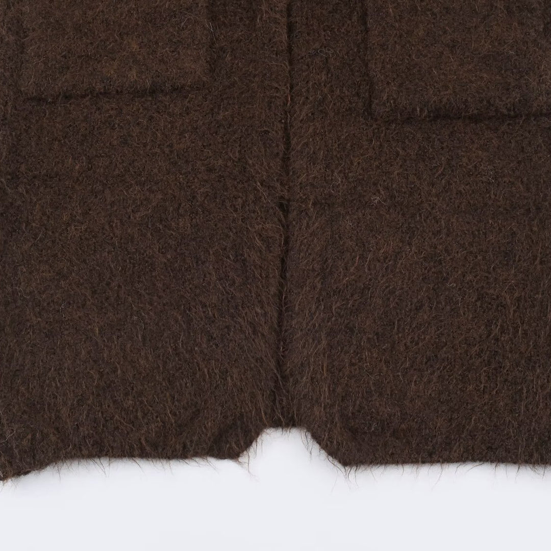 Damen Oversize Strickmantel mit V‑Ausschnitt, kuscheliger Bouclé‑Optik und aufgesetzten Taschen Shop Nory