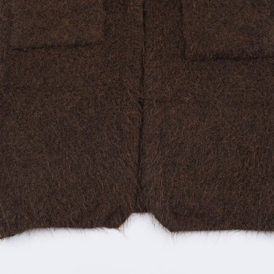 Damen Oversize Strickmantel mit V‑Ausschnitt, kuscheliger Bouclé‑Optik und aufgesetzten Taschen Shop Nory