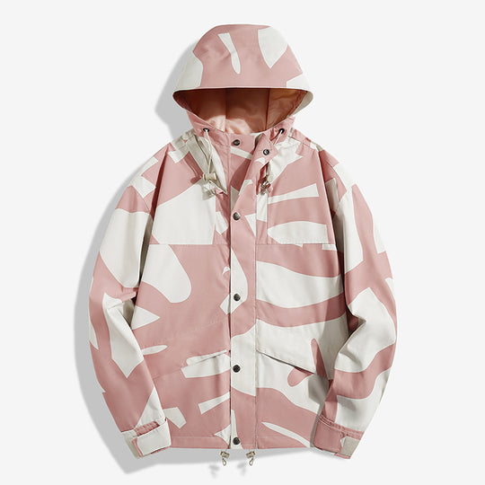 Damen Modische Übergangsjacke mit Kapuze und einzigartigem Print Shop Nory