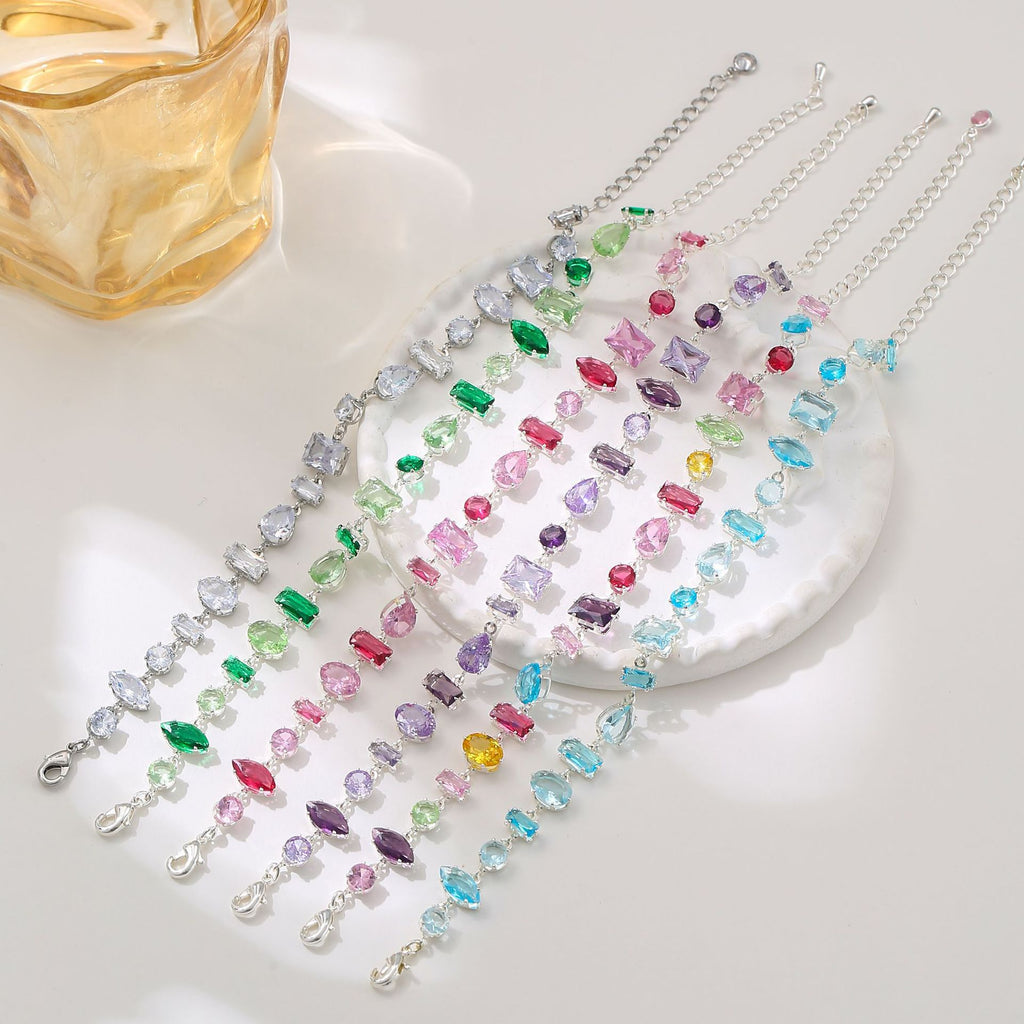 Kristallbesetztes Armband mit Verstellbarer Gliederkette