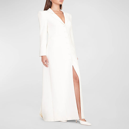 Damen Abendliches Maxikleid‑Blazer mit schlanker Silhouette, Korsettnaht und elegantem Frontschlitz Shop Nory