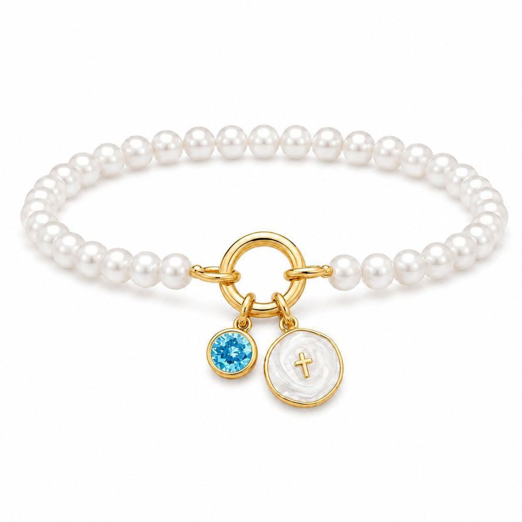 Damen Armband mit Perlen und charmanten Anhängern Shop Nory