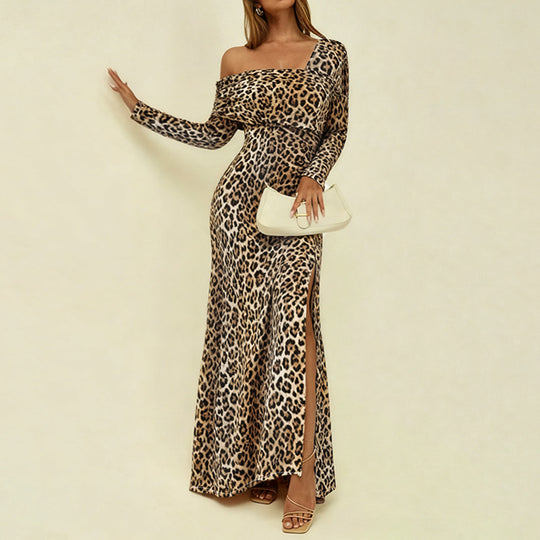 Damen One-Shoulder Maxikleid mit asymmetrischem Ausschnitt, figurbetontem Oberteil und geradem Rock Shop Nory