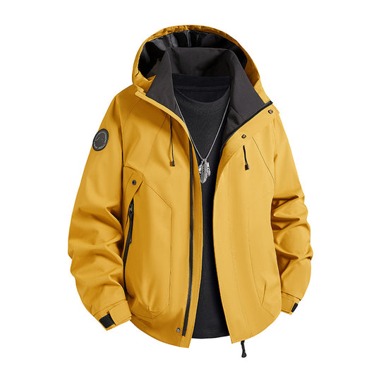 Herren wasserdichte Softshelljacke mit Kapuze und Fleece-Innenfutter Shop Nory