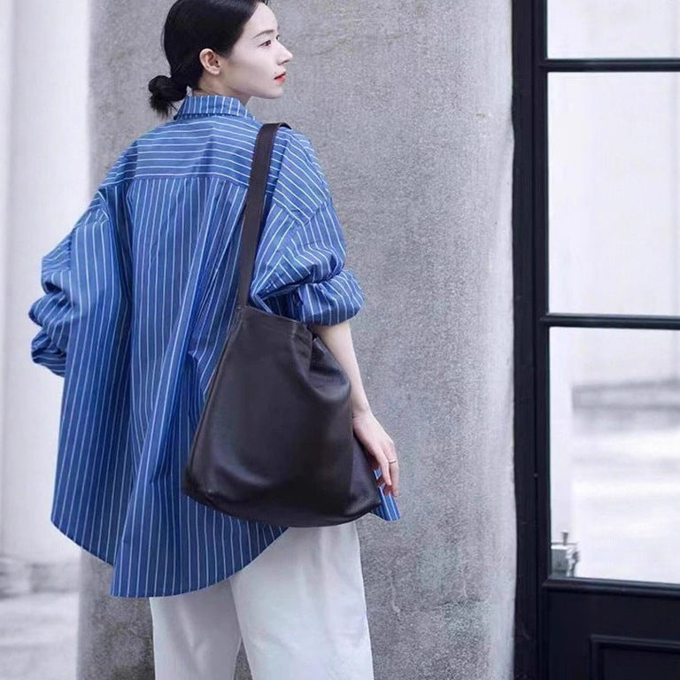 Damen Oversize-Streifenhemd mit verlängertem Saum und kastiger Passform Shop Nory
