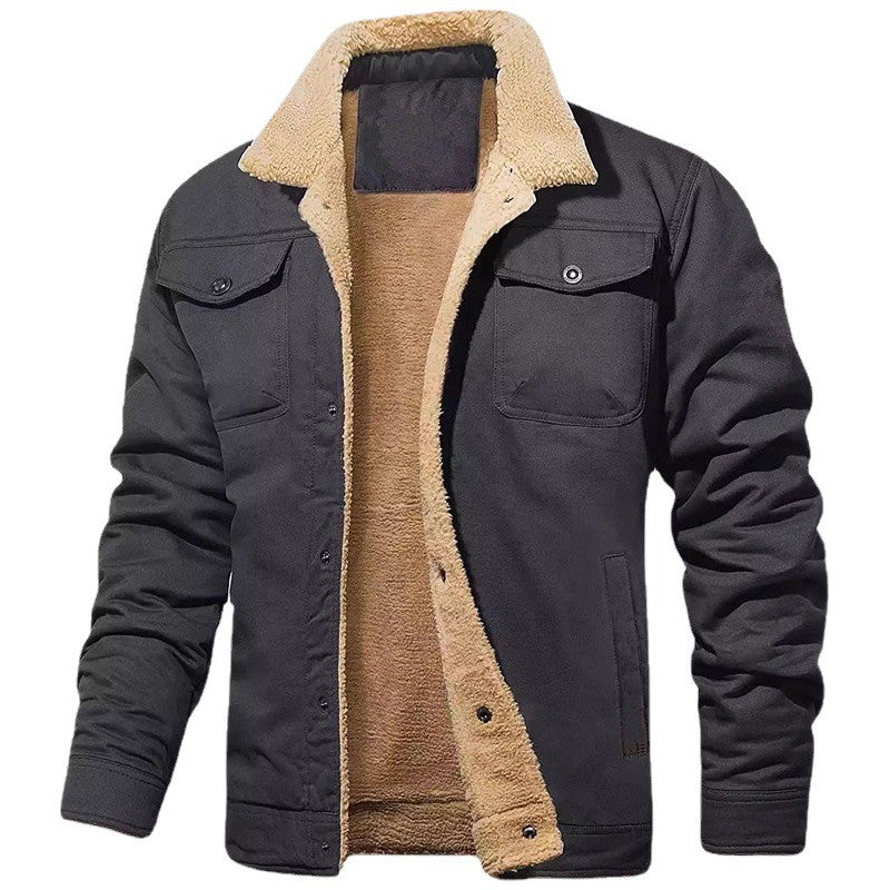 Herren gefütterte Steppjacke im Utility-Stil mit warmem Innenfutter