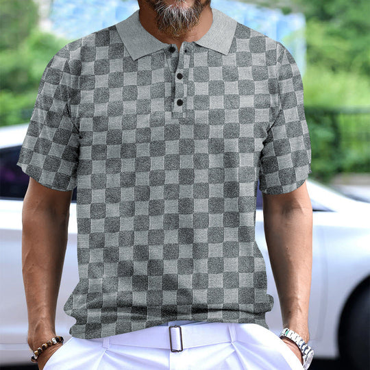 Herren Polo-Shirt mit strukturiertem Design und komfortablem Stehkragen