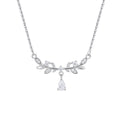 Damen Halskette mit filigranem Blattdesign und funkelnden Zirkonia Shop Nory
