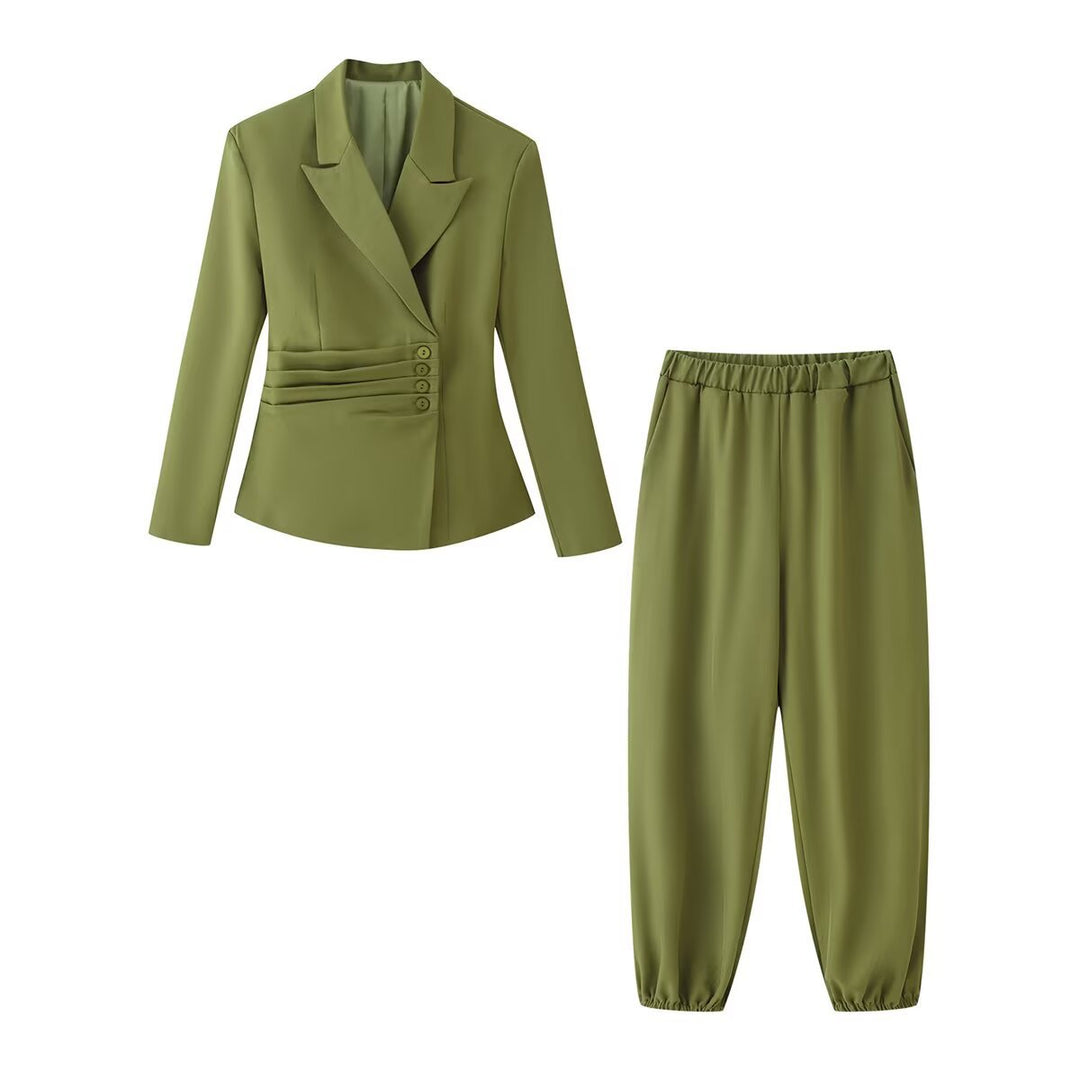 Damen Taillierter Blazer mit seitlichen Faltenbändern und asymmetrischer Knopfleiste Shop Nory