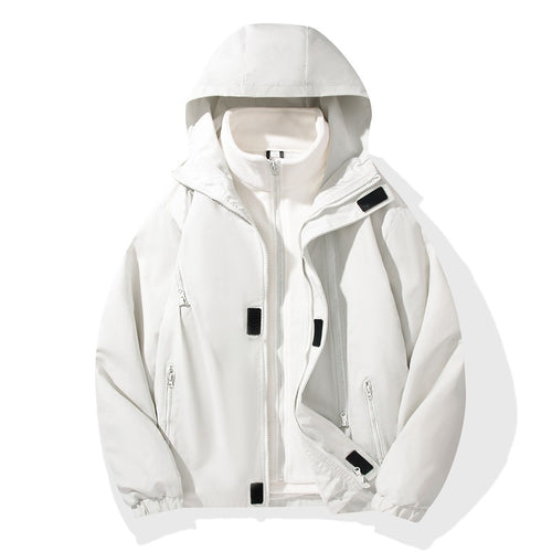 Herren Zweiteilige Hybrid-Kapuzenjacke mit integrierter Fleece-Innenlage und verdeckten Reißverschlüssen Shop Nory