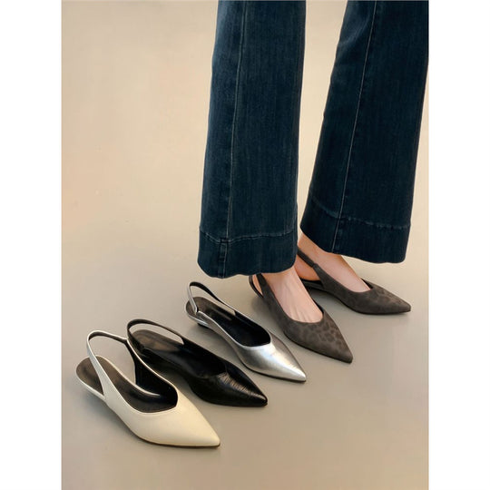 Damen Minimalistische spitz zulaufende Slingback‑Ballerinas aus Softlederoptik mit gepolstertem Fußbett Shop Nory
