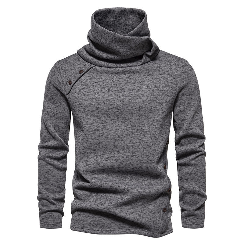 Herren modisches Kapuzenpullover mit asymmetrischem Design und Knopfdetails