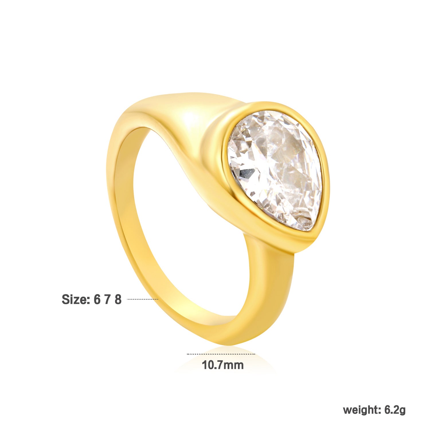 Damen Ring mit elegantem, funkelndem Kristall und hochwertiger Goldoberfläche Shop Nory