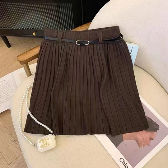 Damen Plissierter Wickelrock mit Gürteldetails Shop Nory
