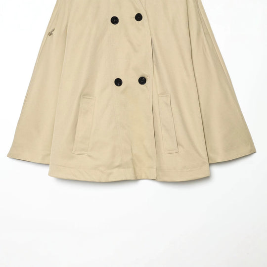Damen Kurze Trench‑Capejacke mit Stehkragen und doppelreihiger Knopfleiste Shop Nory