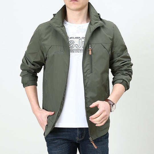 Herren Leichter winddichter Nylon-Blouson mit Stehkragen und Brustreißverschlusstasche Shop Nory