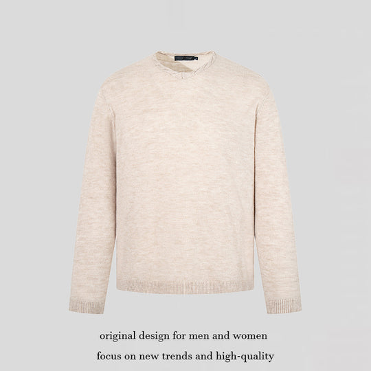 Herren Feinstrickpullover mit Rundhalsausschnitt, lockerer Passform und geripptem Saum Shop Nory