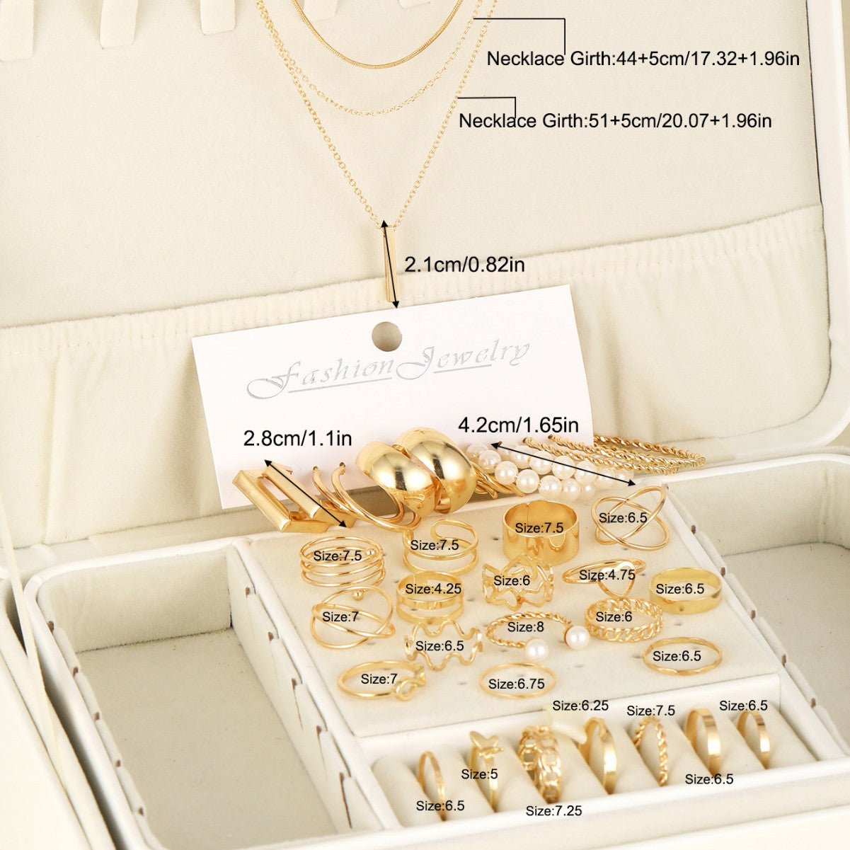 Damen Schmuckset mit eleganten Ketten und kreativen Ringen Shop Nory