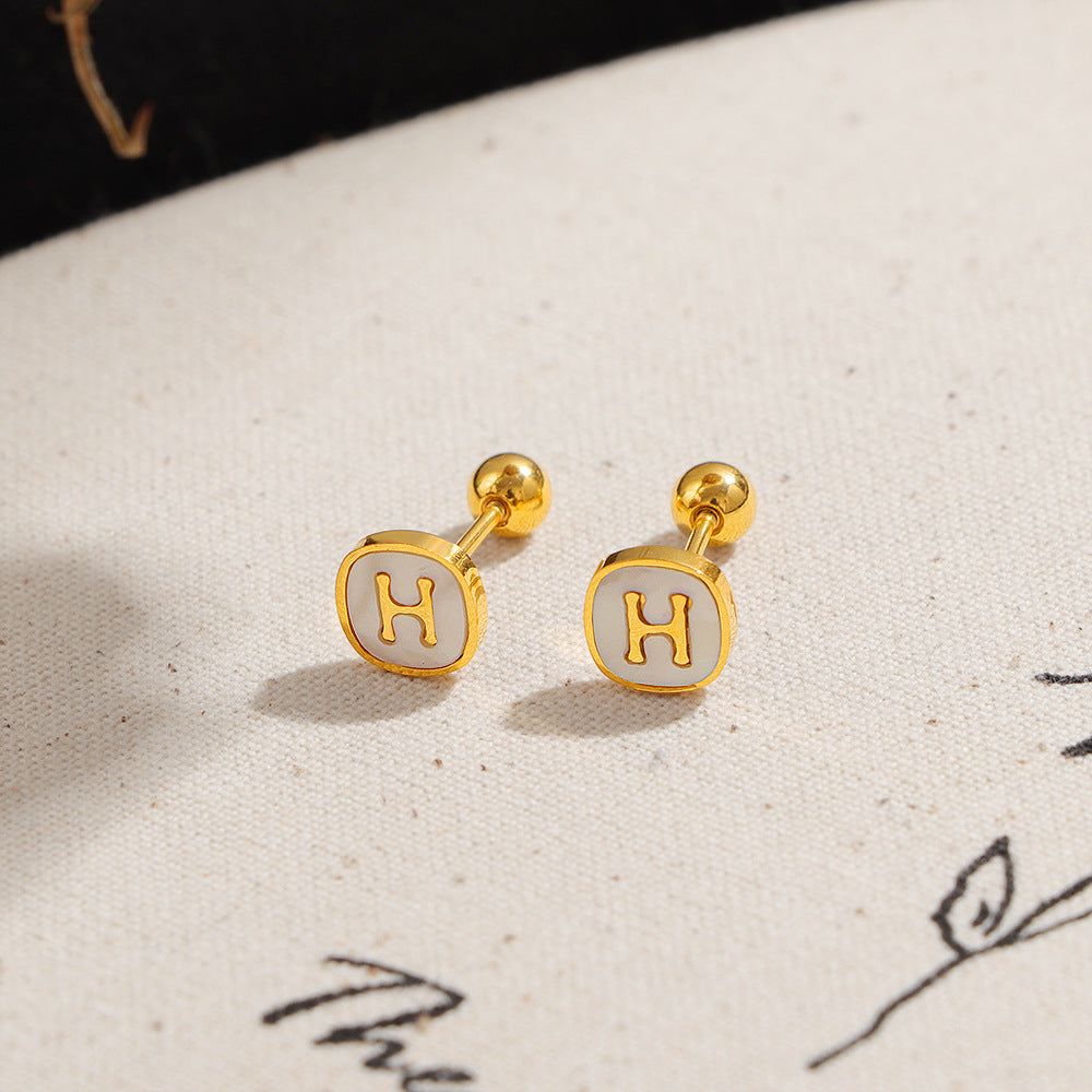 Damen elegante Ohrstecker mit stilvollem Logo-Design Shop Nory