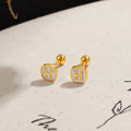Damen elegante Ohrstecker mit stilvollem Logo-Design Shop Nory