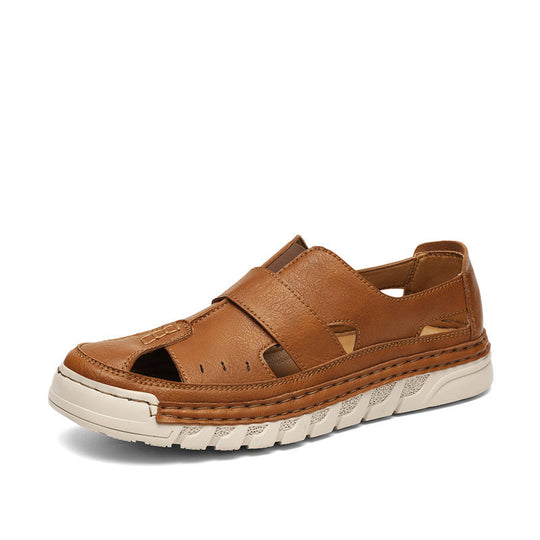 Herren Orthopädische Ledersandalen mit verstellbarem Riemensystem Shopnory