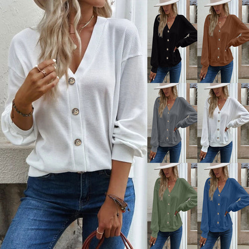 Damen Waffelstruktur Oversized Cardigan mit Knopfdetails