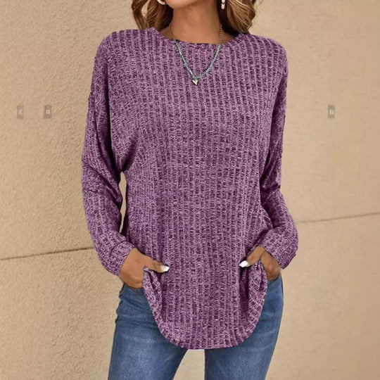 Damen Oversized Struktur-Strickpullover mit Rundhals und Eingrifftaschen Shop Nory