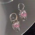 Damen-Ohrhänger mit funkelnden herzförmigen Zirkonia-Anhängern Shop Nory