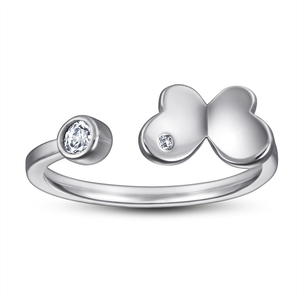 Damen Ring mit filigranem Schmetterlingsdesign und funkelndem Stein Shop Nory