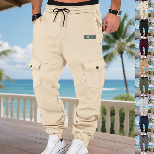 Herren Cargo-Jogginghose mit Elastikbündchen, Kordelzug und aufgesetzten Klappentaschen Shop Nory