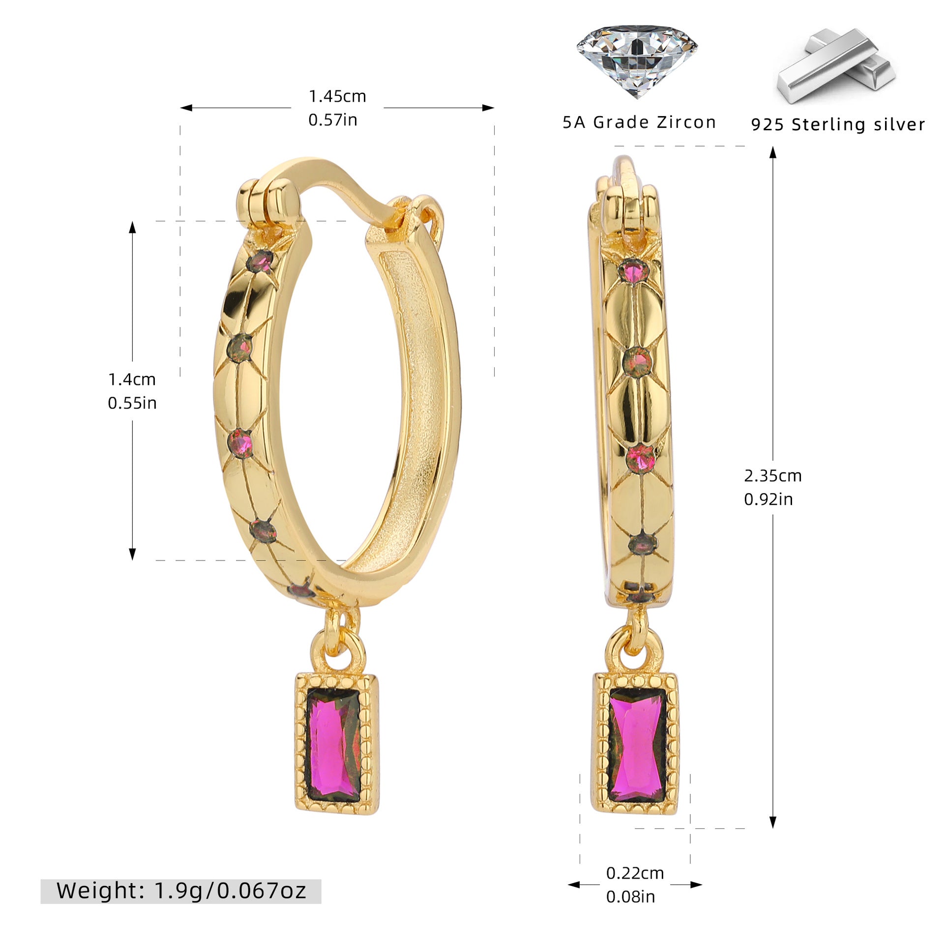 Damen Creolen mit funkelnden Zirkonsteinen und luxuriösem Design Shop Nory