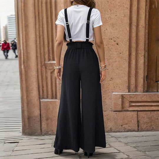 Damen Culotte-Jumpsuit mit verstellbaren Trägern und elegantem Kordelzug