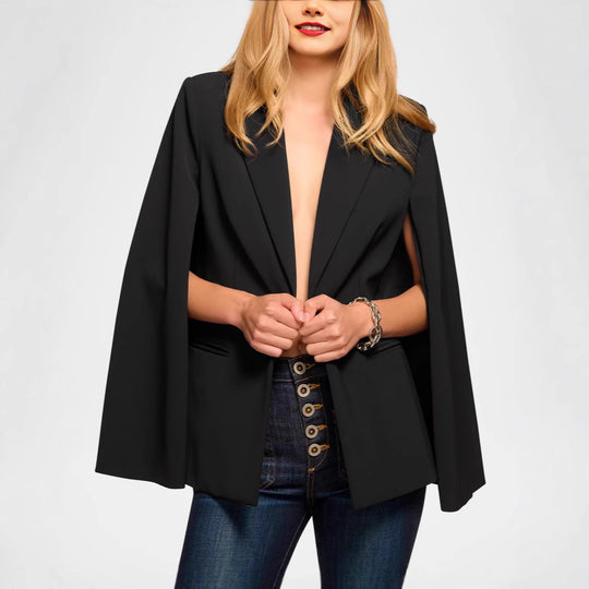 Damen Cape-Blazer mit Schlitzärmeln und tailliertem Ein-Knopf-Verschluss Shop Nory