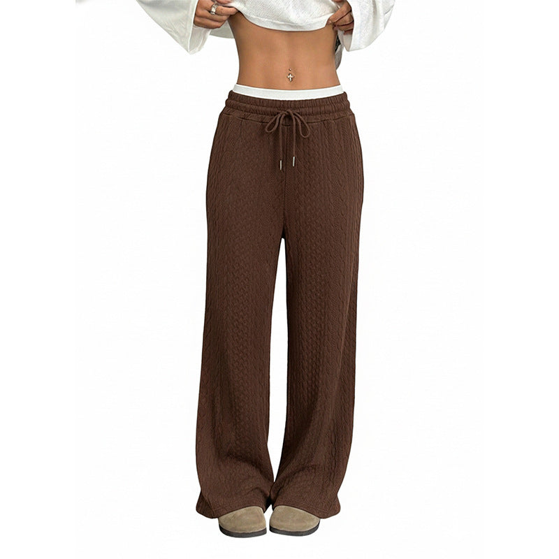 Damen Weiche Strick-Loungehose mit weitem Bein Shop Nory