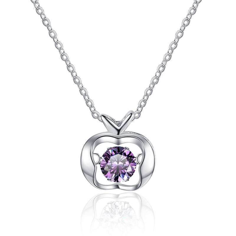 Damen Halskette mit herzförmigem Anhänger und funkelndem Zirkon Shop Nory