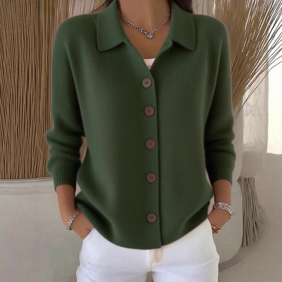 Damen nan Feinstrickjacke mit Hemdkragen und durchgehender Knopfleiste Shop Nory
