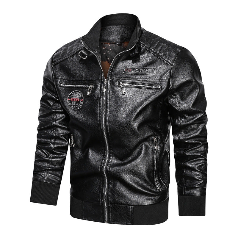 Herren Kunstleder‑Pilotenblouson im Aviator‑Look mit gesteppter Schulterpartie und Reißverschluss‑Taschen Shop Nory