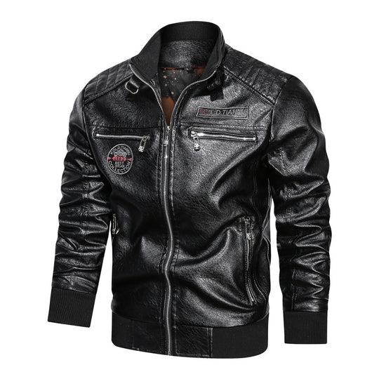 Herren Kunstleder‑Pilotenblouson im Aviator‑Look mit gesteppter Schulterpartie und Reißverschluss‑Taschen Shop Nory