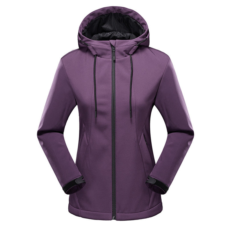 Damen taillierte Softshelljacke mit Kapuze und wasserabweisender Membran Shop Nory