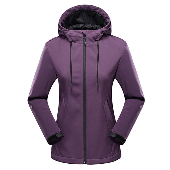 Damen taillierte Softshelljacke mit Kapuze und wasserabweisender Membran Shop Nory