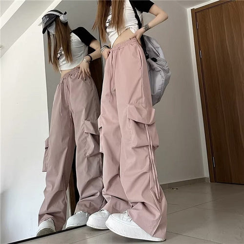 Damen Cargo-Hose im urbanen Stil mit seitlichen Taschen und elastischem Bund