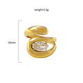 Damen Offener Spiralring mit funkelndem Stein Shop Nory