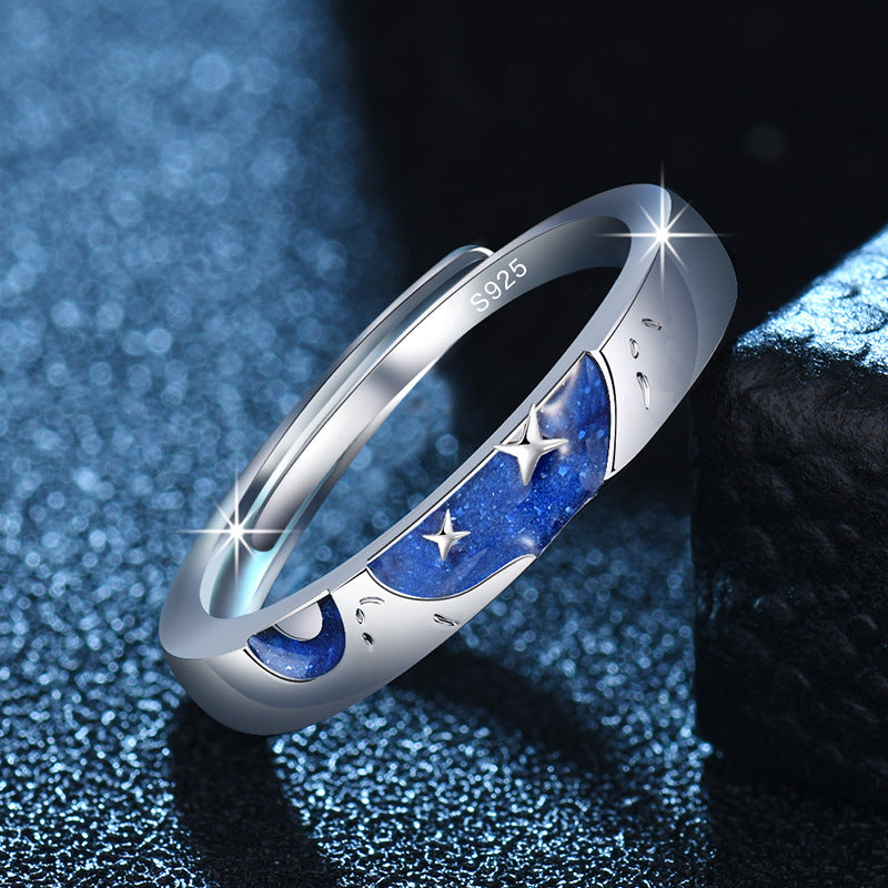 Damenring mit buntem Sterne- und Monddesign aus hochwertigem Edelstahl Shop Nory