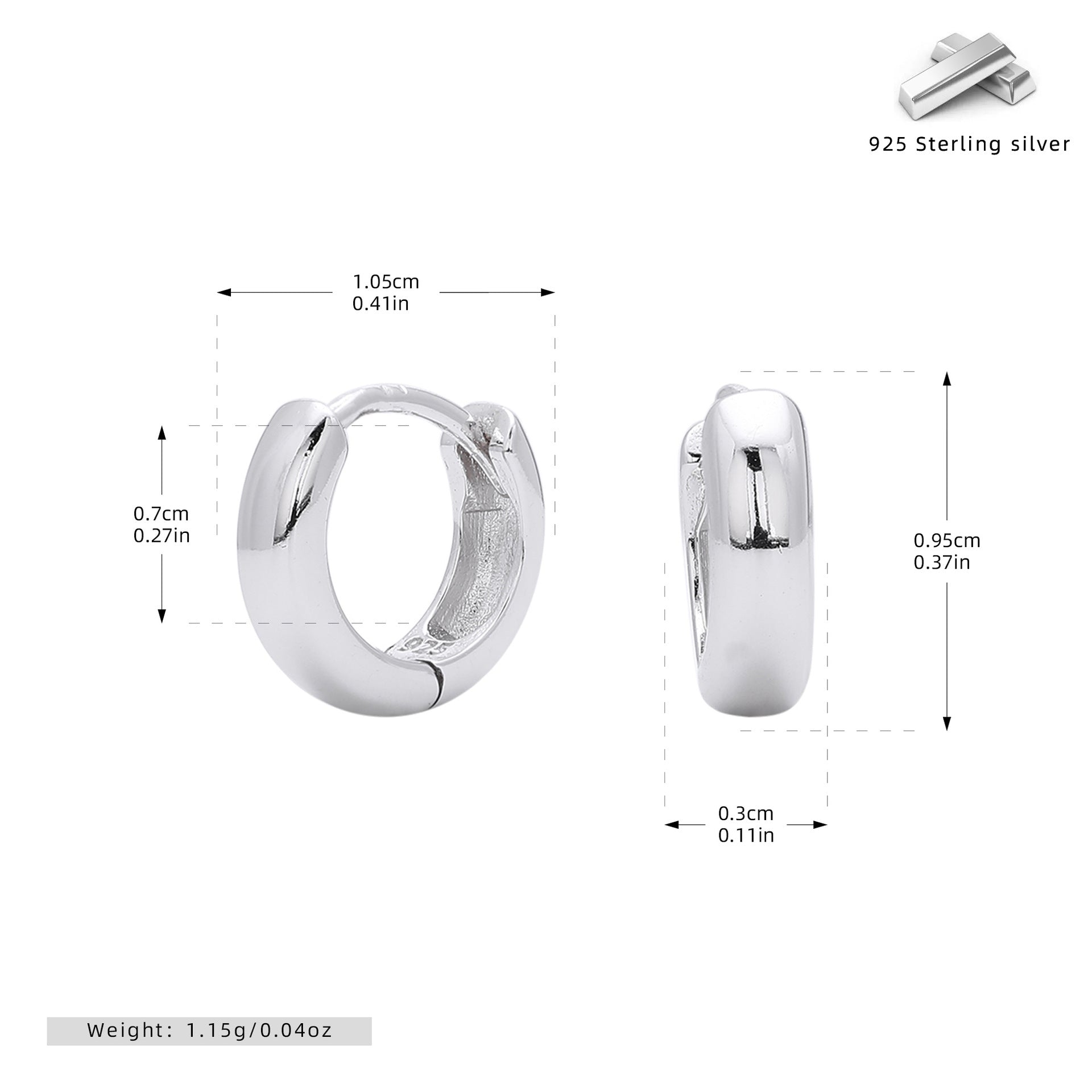 Damen Creolen mit modernem, geschwungenem Design aus hochwertigem 925 Sterling Silber Shop Nory
