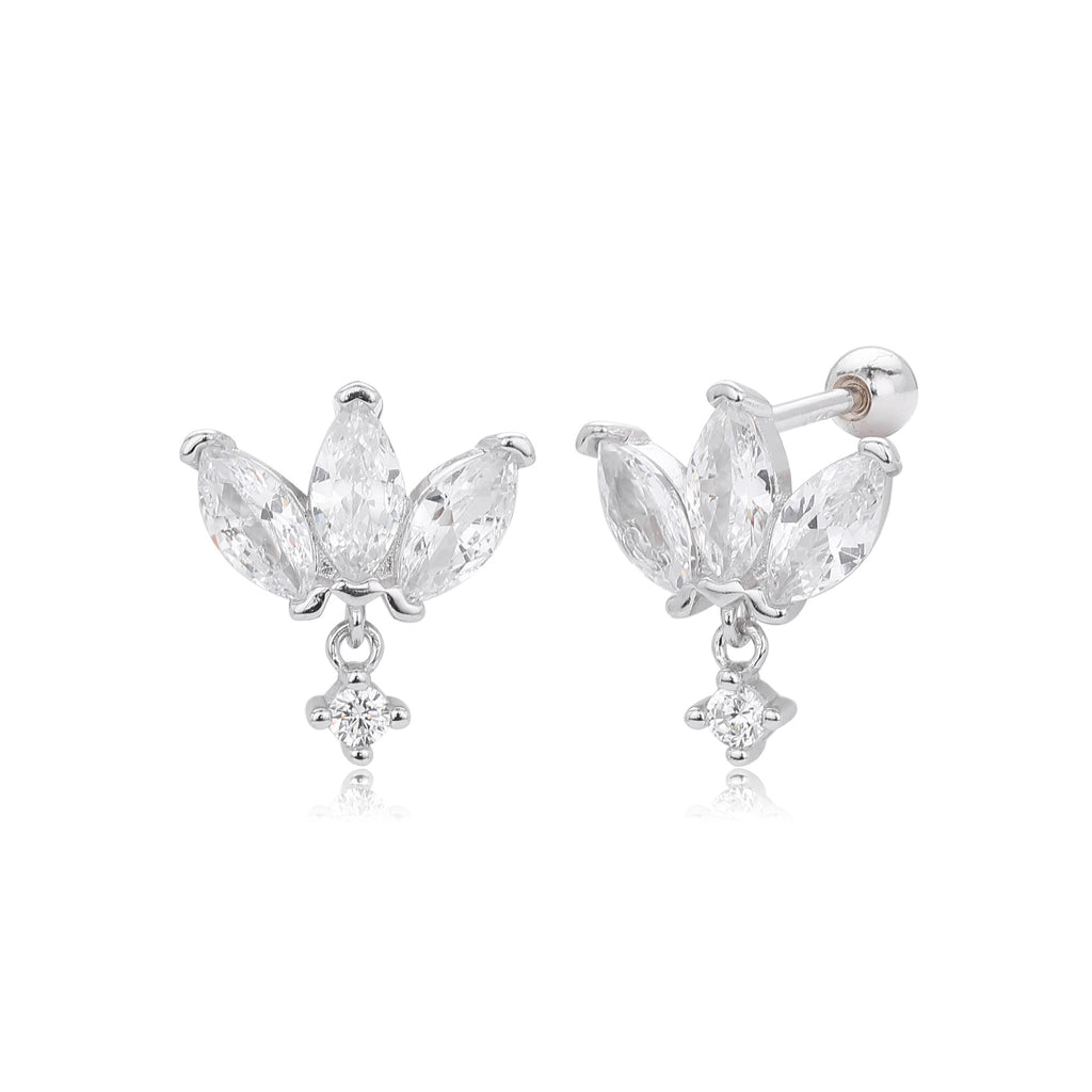 Damen Ohrhänger mit luxuriösem Zirkon-Besatz aus hochwertigem 925 Sterling Silber Shop Nory